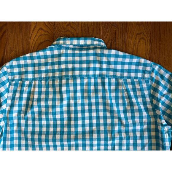 American Eagle Everyday Plaid Button Up Shirt Long Sleeve, Blue/White size Large - Picture 15 of 16